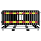 SET | with 50 crowd barrier type E | with and without touch bar | with two touch strips, red / yellow, RA2/B